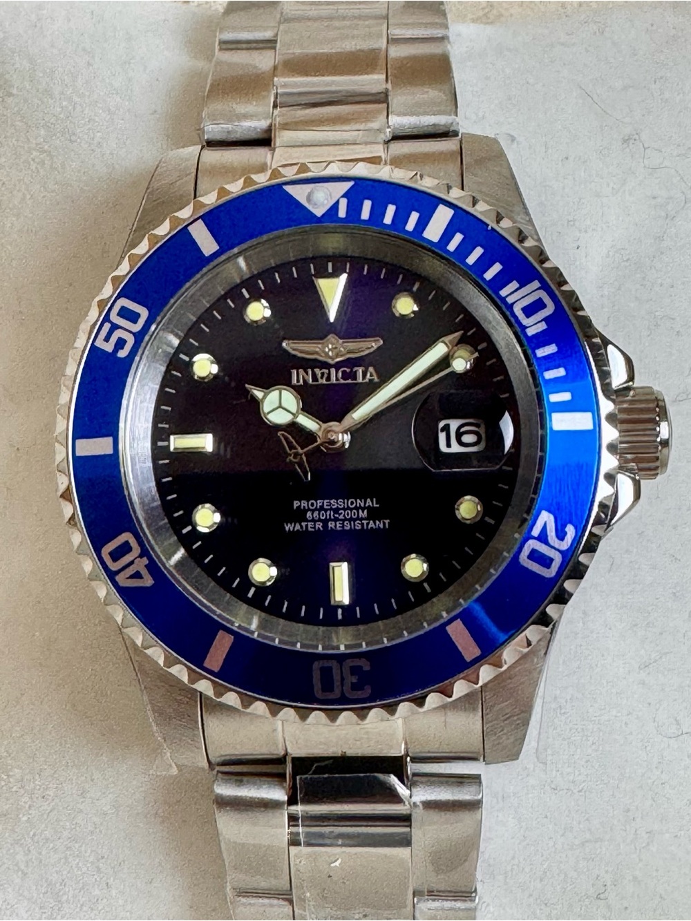 Invicta Pro Diver Blue/Blue 40mm Quartz Dive Watch 26971 NWT